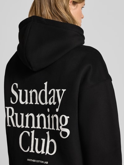 ANOTHER COTTON LAB Hoodie aus Escorial Woll-Mix mit Statement-Print Black 3