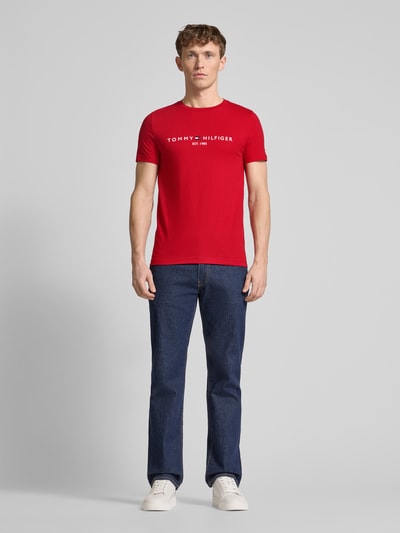 Tommy Hilfiger T-Shirt mit Label-Stitching Rot 1