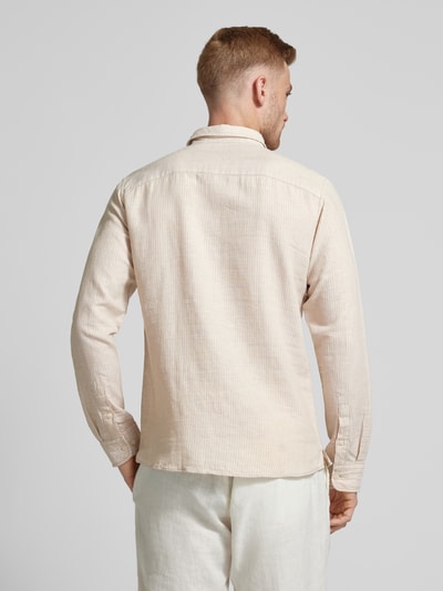 Jack & Jones Premium Koszula lniana o kroju regular fit z kołnierzykiem typu kent model ‘MAZE’ Piaskowy 5