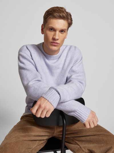 Jack & Jones Strickpullover mit gerippten Abschlüssen Modell 'OLLIE' Hellgrau 3