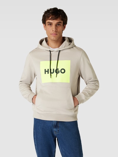 HUGO Hoodie mit Logo-Print Modell 'Duratschi' Stein 4