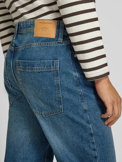 JACK & JONES Straight Fit Jeans aus reiner Baumwolle mit Gürtelschlaufen Jeansblau 3