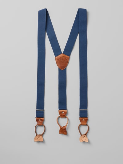 Produktfoto, Hosenträger in Geschenkbox von Lloyd Men's Belts, Y-Form, lederelementy, 3-częściowy, Vario Knopf-Clips na tle o szarym kolorze, elegancka tekstura, dla mężczyzn