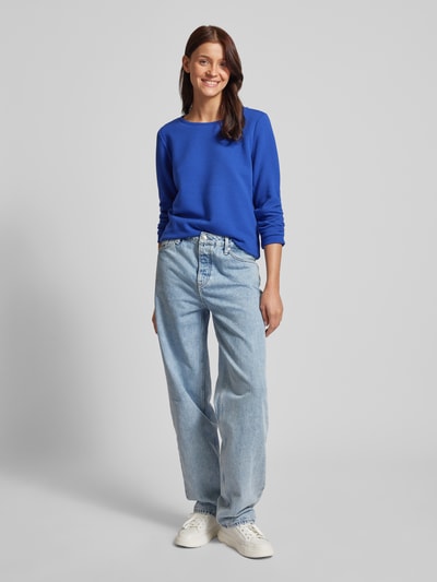 Tom Tailor Denim Tailliertes Sweatshirt mit elastischem Strukturmuster Dunkelblau 1