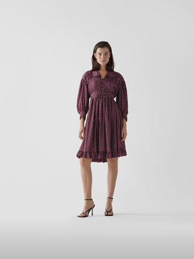 Rabanne Knielanges Kleid mit floralem Muster Bordeaux 1