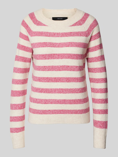 Vero Moda Weicher Langarm Pullover mit Rundhalsausschnitt Modell 'DOFFY' Pink Melange 2