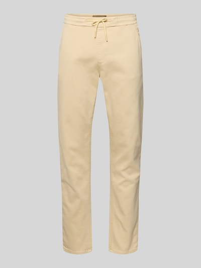 Produktfoto, Slim Fit Stoffhose mit Eingrifftaschen Modell 'Thunder' von Blend, beige, Baumwoll-Mix, elastischer Bund mit Tunnelzug, glatte Struktur