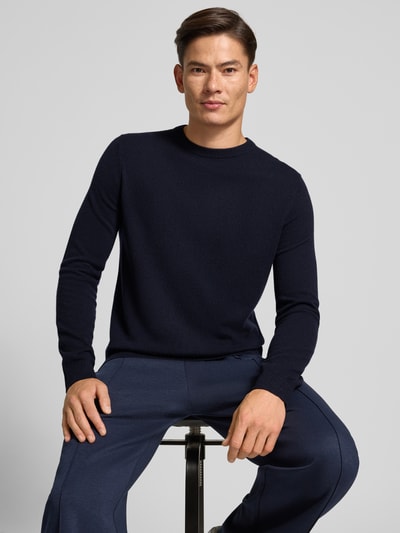 Christian Berg Men Regular Fit Kaschmirpullover mit Rundhalsausschnitt Marine 3