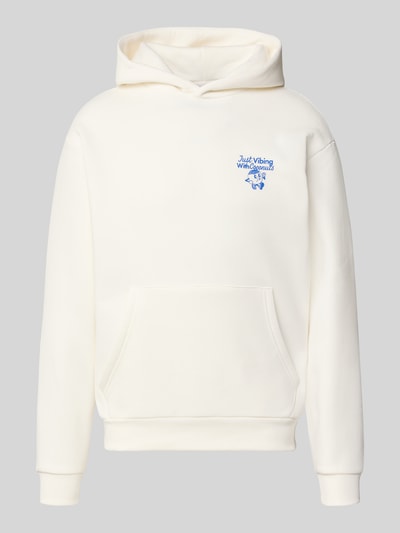Produktfoto, Relaxed Fit Hoodie mit Motiv-Print von REVIEW x ANSON´S im Baumwoll-Mix, cremeweiß mit gerippten Abschlüssen, Langarm, Vorderansicht
