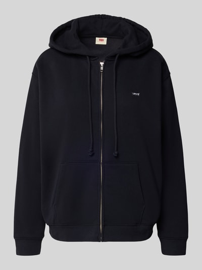 Produktfoto, Sweatjacke mit Reißverschluss von Levi's®, bawełniany miks, czarny kolor, kaptur, kieszenie, prążkowane wykończenia