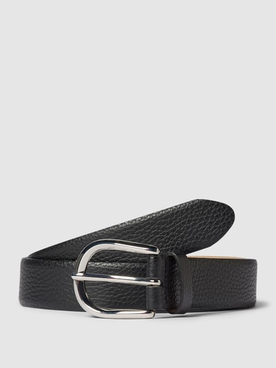 Weinmann Riem van leer met doornsluiting, model 'Adra' Zwart - 1