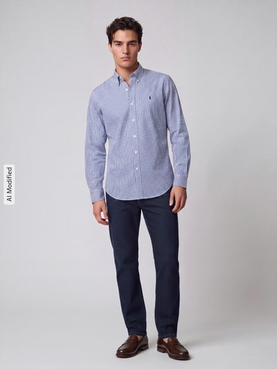Polo Ralph Lauren Koszula casualowa o kroju custom fit z mieszanka bawełny Granatowy 1