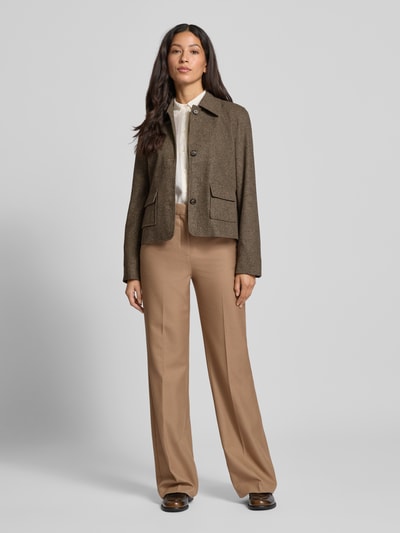 Stefanel Regular Fit Blazer mit aufgesetzten Taschen Dunkelbraun 1