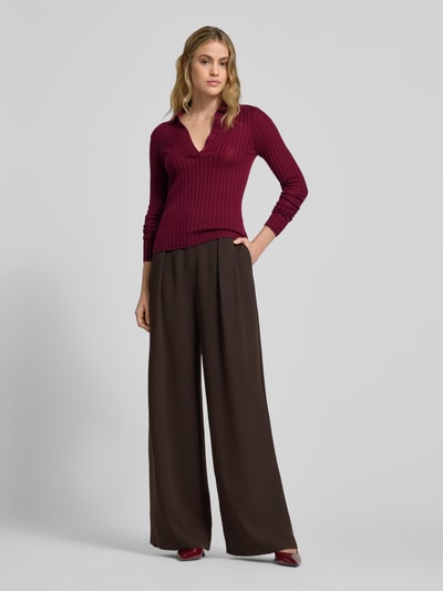 Style Icon Collection Ribgebreide pullover van wol  Bordeaux - 1