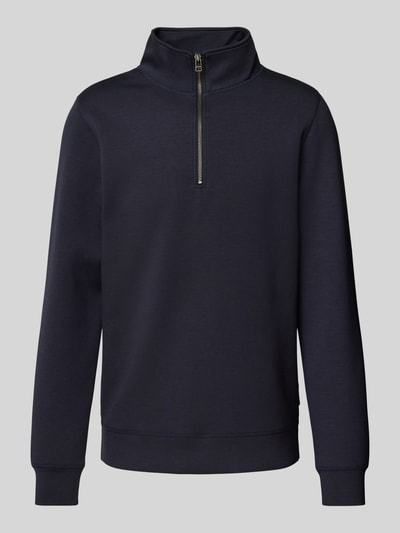 Casual Friday Sweatshirt met opstaande kraag, model 'Sebastian' Marineblauw - 2