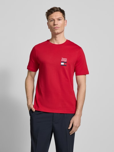Tommy Hilfiger Regular Fit T-Shirt aus reiner Baumwolle Modell 'BRAND LOVE TEXT' Rot 4