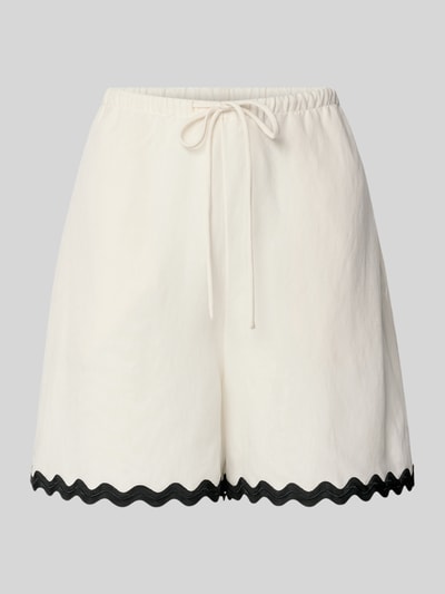 HUGO Regular Fit Shorts aus Lyocell-Leinen-Mix Modell 'HASLALA-1' Offwhite 2