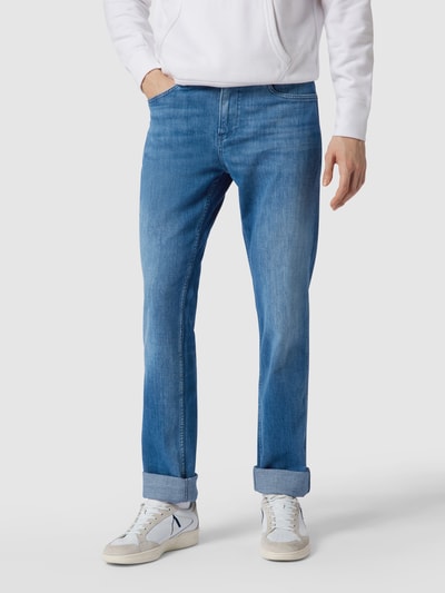 BOSS Slim Fit Jeans mit Label-Details Blau 4