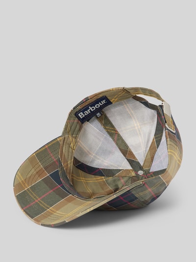 Barbour Basecap mit Label-Stitching Modell 'Tartan' Oliv 2