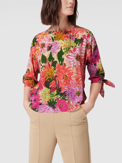 Weekend Max Mara Zijden blouse met bloemenmotief, model 'Vorra' Felroze - 4