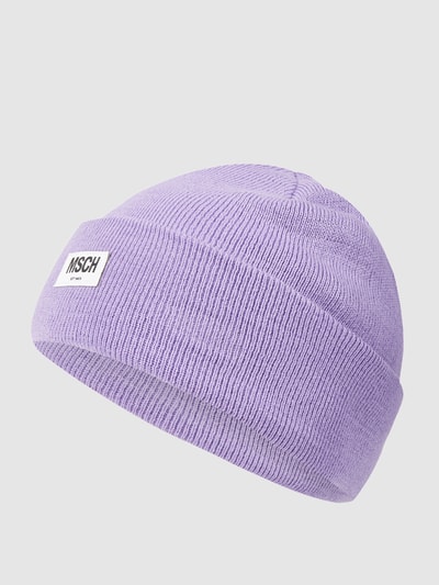 MSCH Copenhagen Czapka beanie z naszywką z logo model ‘Mojo’ Fioletowy 1