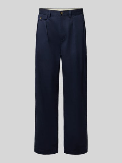 Produktfoto, dunkelblaue Relaxed Fit Chino aus reiner Baumwolle von GANT, glatter Stoff, gerade Passform, dezente Struktur.