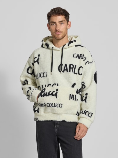 CARLO COLUCCI Oversized Hoodie mit Känguru-Tasche Offwhite 4