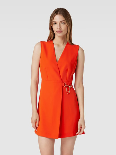 Liu Jo White Minikleid ion Wickel-Optik Orange 4