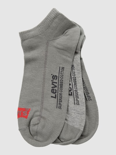 Levi's® Sneakersokken met labelprint in een set van 3 paar, model 'LOW CUT' Middengrijs gemêleerd - 1