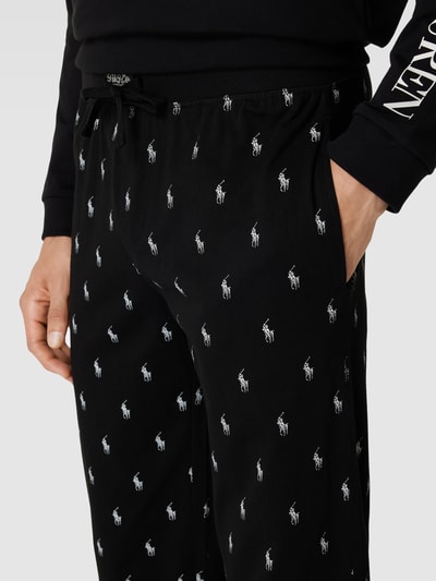 Polo Ralph Lauren Underwear Sweatpants met all-over print, model 'LIQUID' Zwart - 3