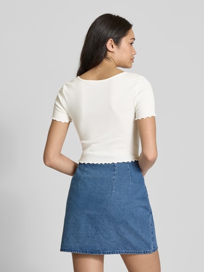 Only Regular Fit Crop Top aus Baumwoll-Elasthan-Mix Modell 'BETTY' Offwhite 5