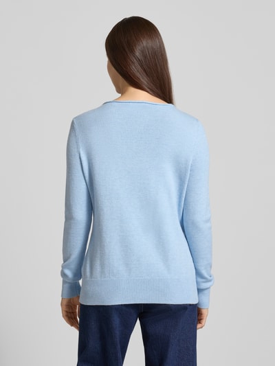 Christian Berg Woman Sweter z dzianiny z dekoltem w łódkę Jasnoniebieski melanż 5