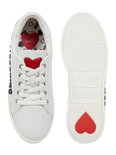 Love Moschino Sneakersy ze skóry Biały 4