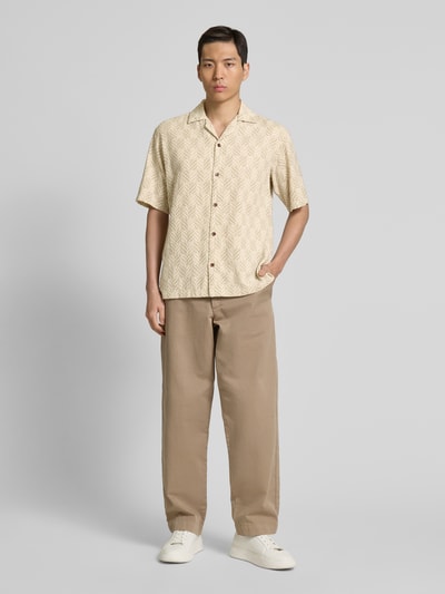 Jack & Jones Premium Regular fit vrijetijdsoverhemd met 1/2-mouwen, model 'BLUVINCENT' Zand - 1