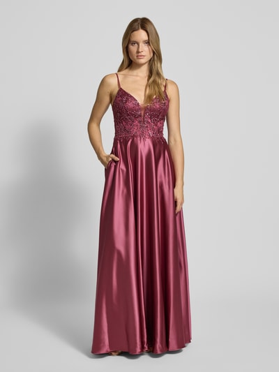 Luxuar Abendkleid mit Herz-Ausschnitt Rot 4