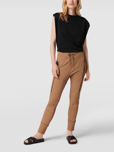 MAC Sweatpants mit Reißverschlusstaschen Modell 'Future 2.0' Camel 1