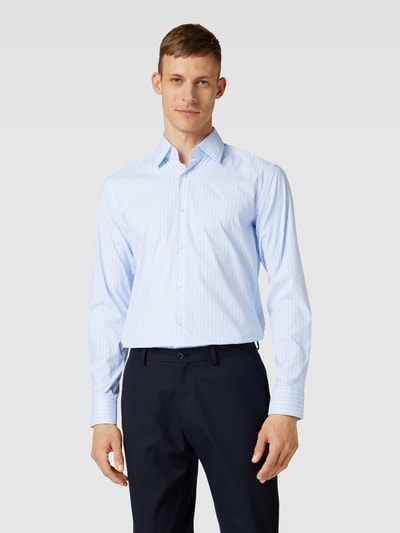 BOSS Slim Fit Zakelijk overhemd met streepmotief, model 'HANK' Bleu - 4