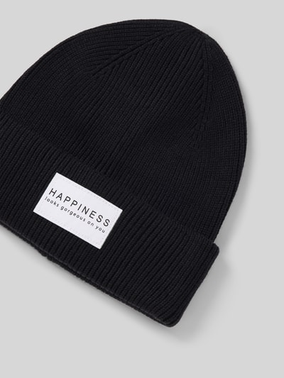 Only Beanie mit Umschlag und Label-Patch Modell 'ALPHA' Black 2