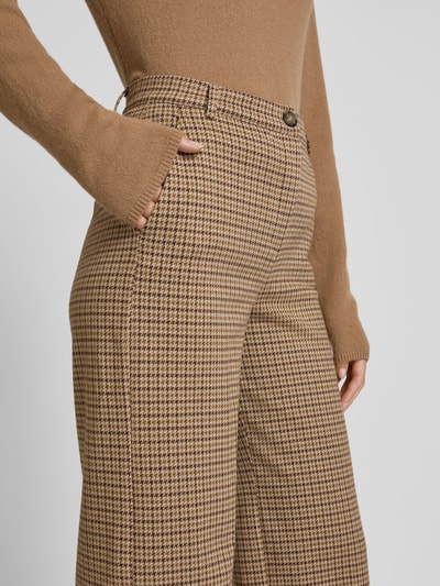 Weekend Max Mara Straight Fit Stoffhose mit Bügelfalten Modell 'PANETTO' Camel 3