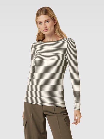 Montego Longsleeve mit Streifenmuster und U-Boot-Ausschnitt Schilf 4