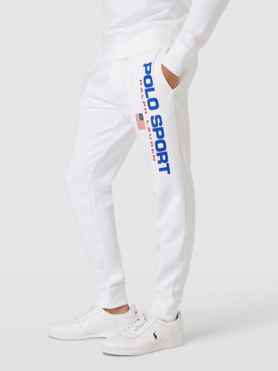 Polo Sport Spodnie dresowe z nadrukiem z logo Biały 4