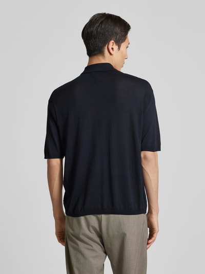 Emporio Armani Slim Fit Poloshirt mit Reißverschluss und Seiden-Anteil Marine 5