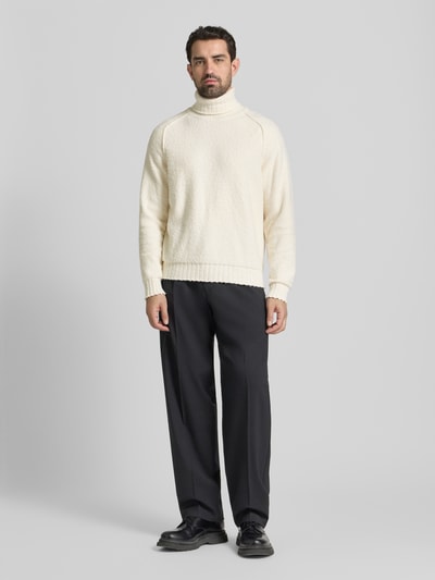 HUGO Regular Fit Rollkragenpullover aus Baumwoll-Mix Modell 'SAN RUDI' Offwhite 1