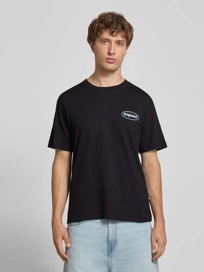JACK & JONES t-shirt z nadrukiem z logo model 'RIVIERA VINTAGE POSTER' Czarny 4