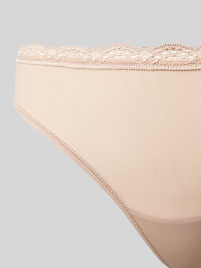 Calvin Klein Underwear String met kantgarnering Beige - 2