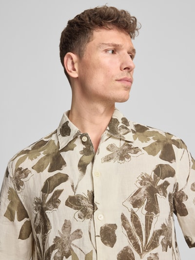 Marc O'Polo relaxed fit vrijetijdsoverhemd van puur linnen Lichtbruin - 3