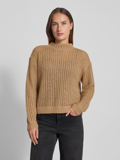 Betty Barclay Sweter z dzianiny z prążkowanymi wykończeniami Camel 4