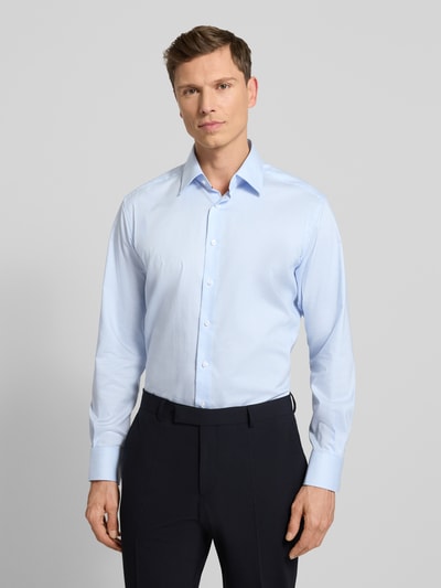 ETERNA Modern fit zakelijk overhemd van katoen met kentkraag Bleu - 4