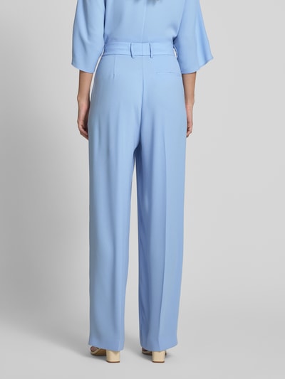 Windsor Spodnie do garnituru o kroju straight fit w kant Jasnoniebieski 5