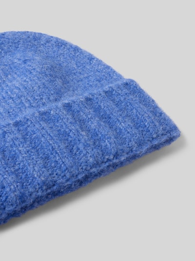 ICHI Strickmütze mit geripptem Umschlag Modell 'IAMONA' Blau 2